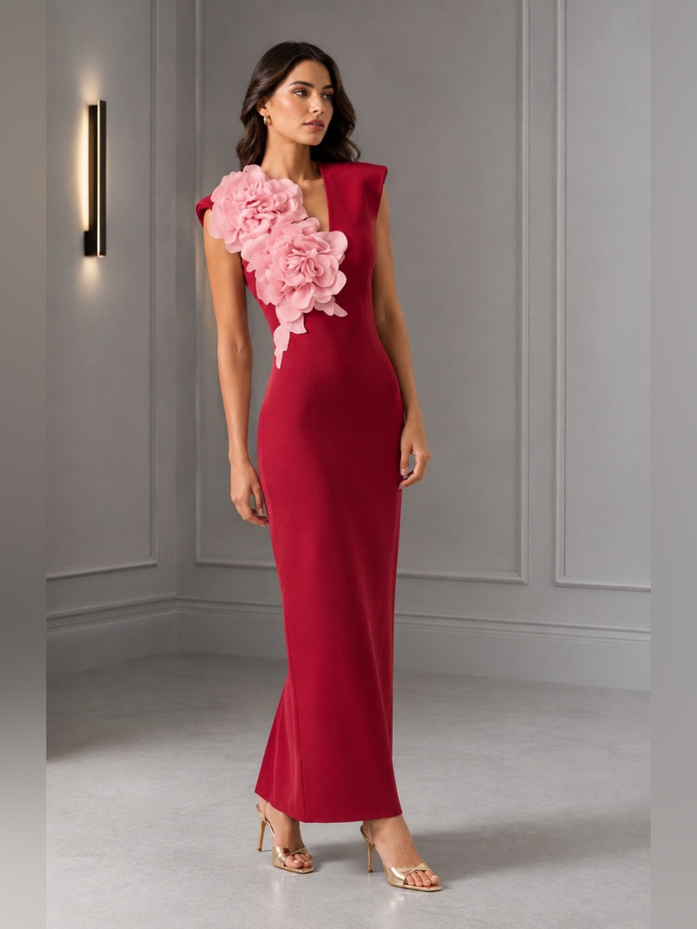 Elliatt Zahara Floral Applique Sleeveless Gown B190 - Picture 1 of 5
